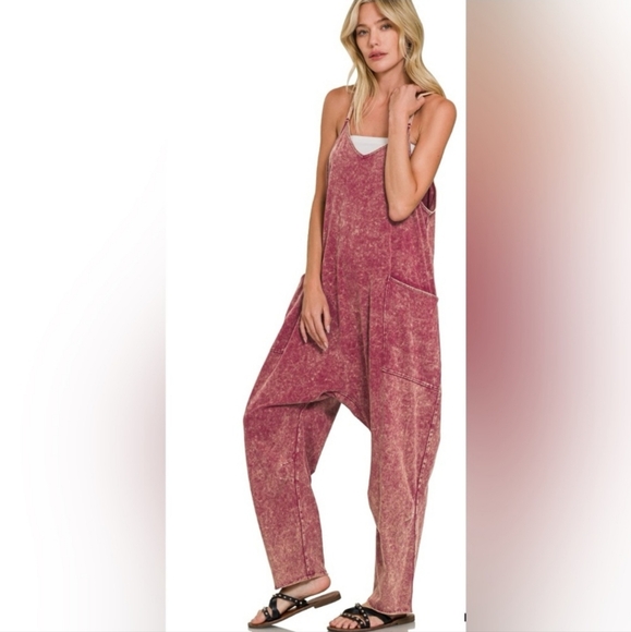 Zenana Outfitters Pants - Zenana Oversized Onesie Jumper With Pockets Size S/M